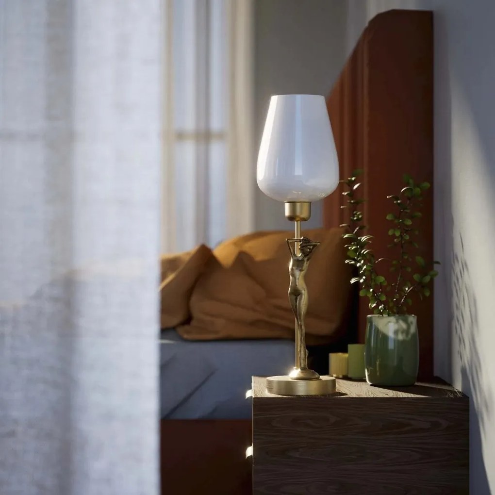 Lampa de masa figura feminina din alama Donne