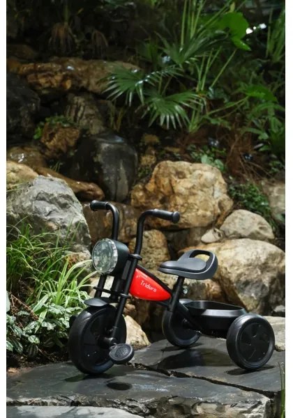 Tricicletă pentru copii QPlay TRIDURO negru/roșu