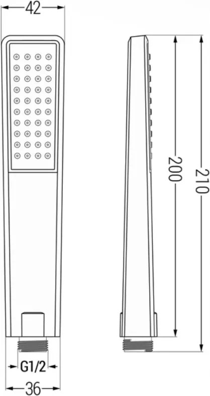 Mexen Uno DR72 set de duș încastrat, crom - 71435DR72-00