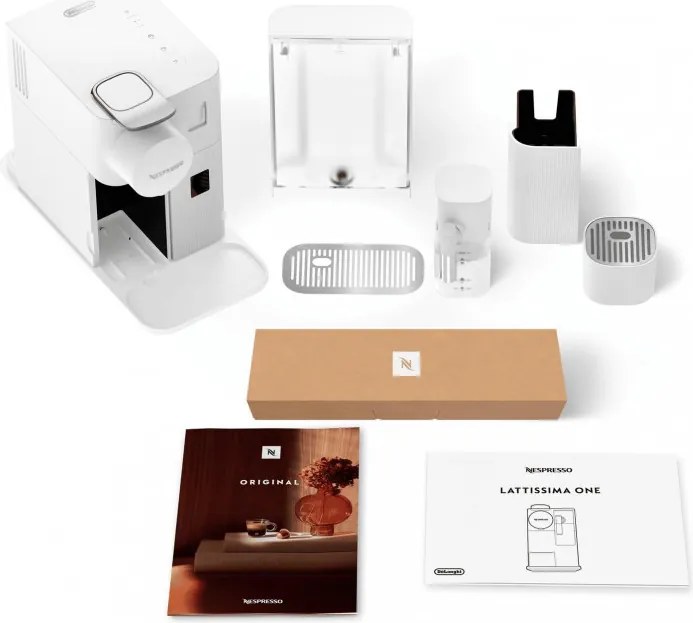 La mâna a doua: Espressor cu capsule DeLonghi EN510W, 1450W, 19 bar, 1 l, Nespresso, Auto shut-off, Alb