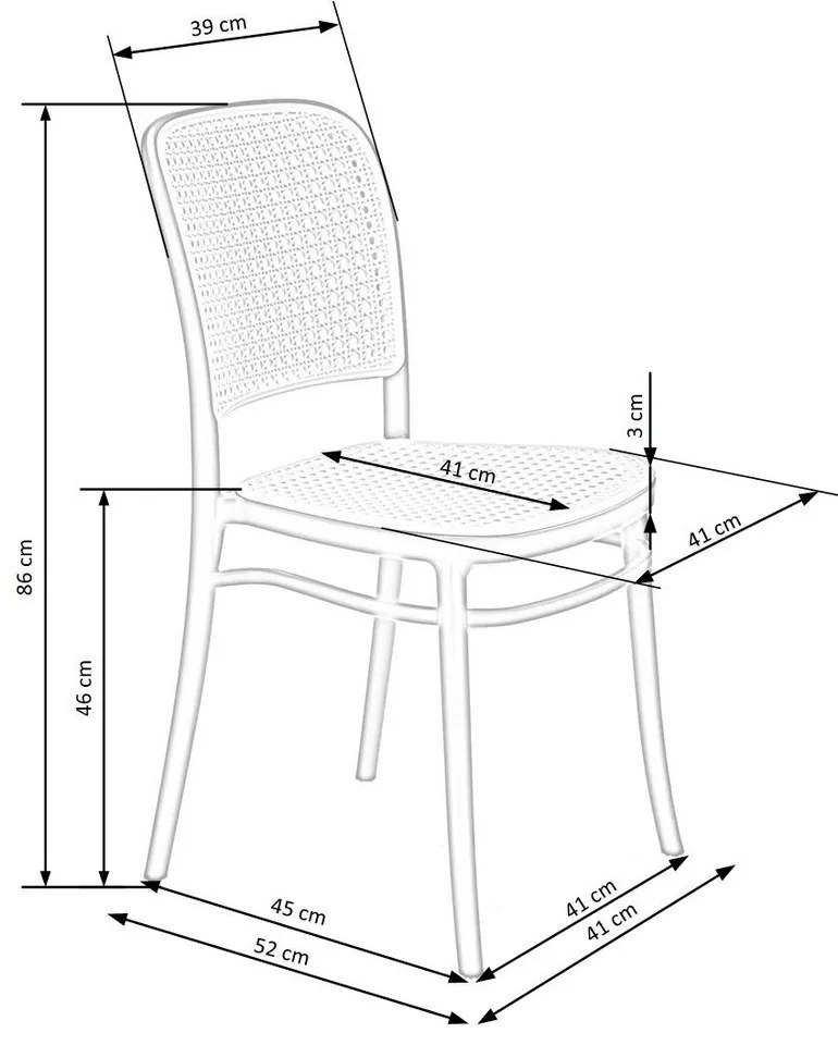 Scaun de bucaterie Tobias, ratan / negru