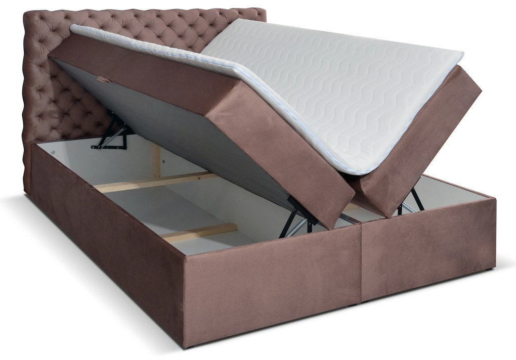 Pat matrimonial Boxspring 140 cm Orimis (roz). 1033229