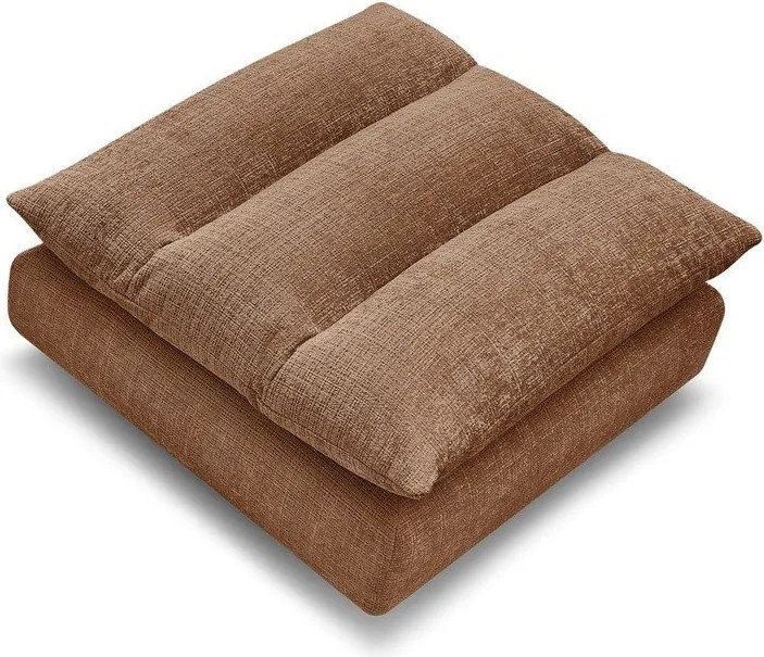 Taburet portocaliu cu tapițerie din chenille Neil – Bobochic Paris