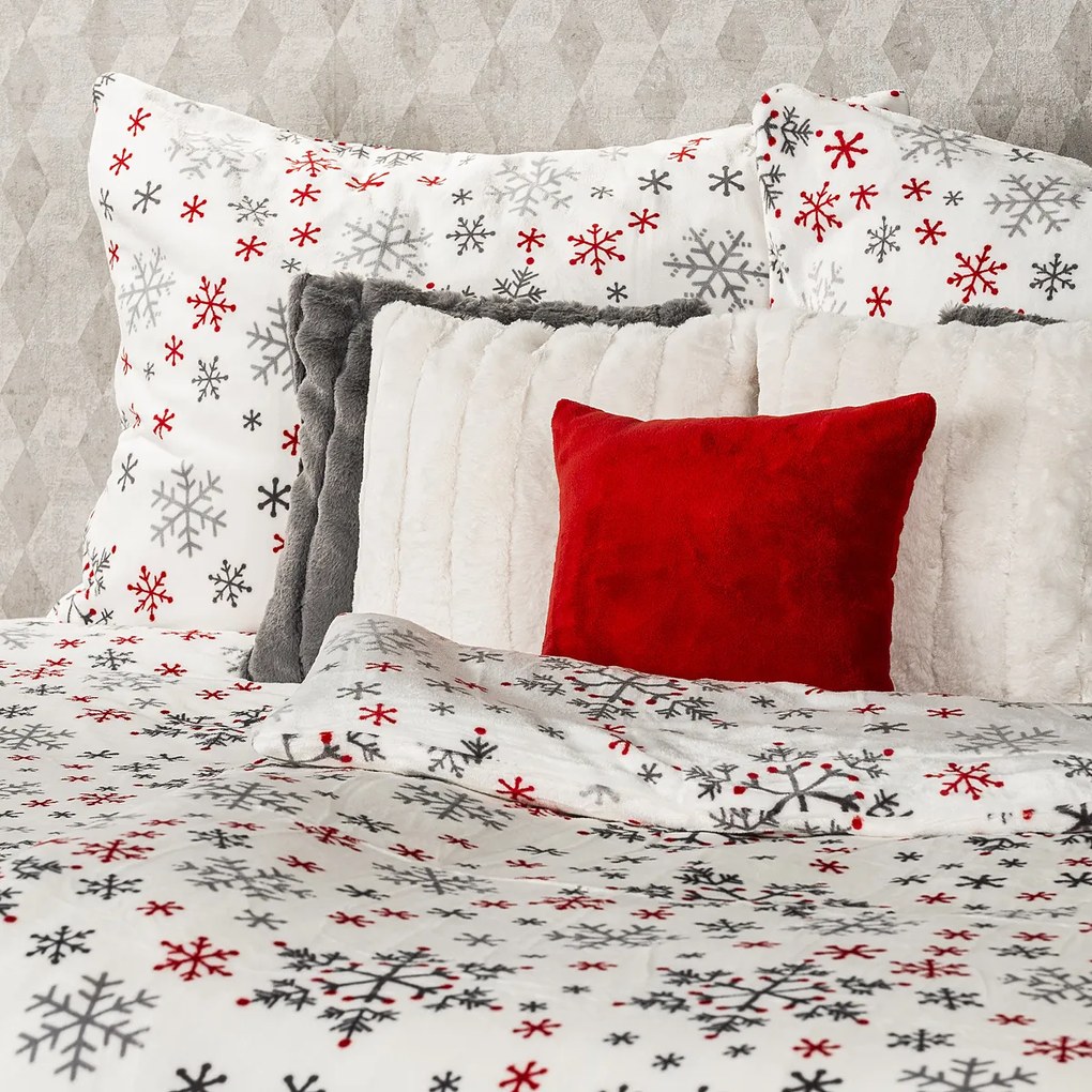 Lenjerie de pat din microflanel 4Home Snowflakes,140 x 220 cm, 70 x 90 cm, 140 x 220 cm, 70 x 90 cm
