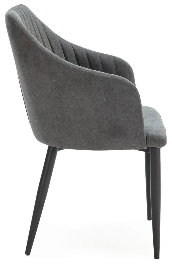 Set de scaune de sufragerie gri închis 2 buc. tapițat Nadi – Marckeric