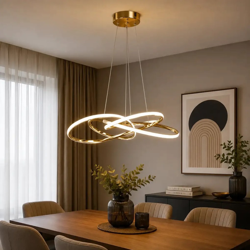 Lustra gold cu led,3 color lumina homs ro,lx,40024