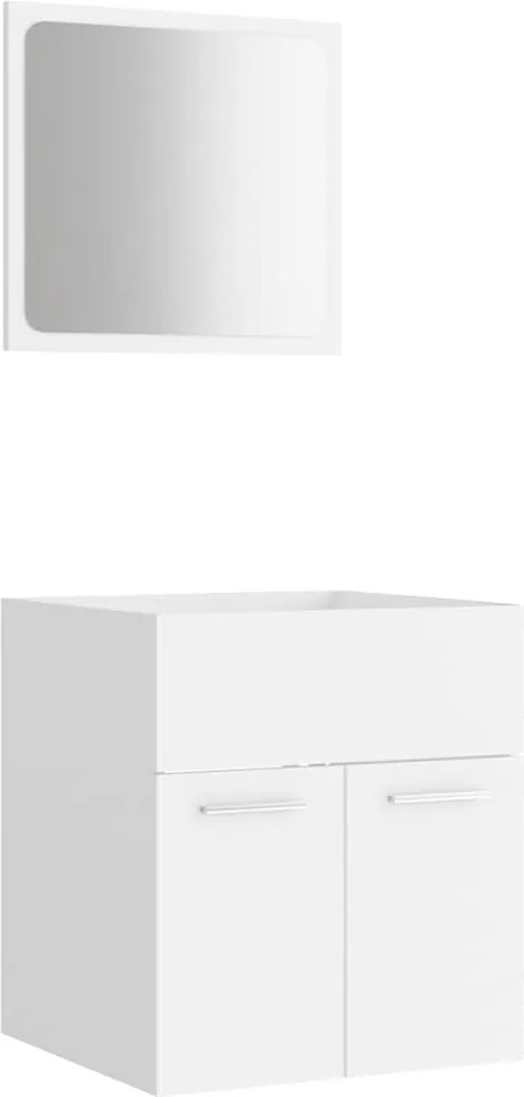 vidaXL Set mobilier de baie, 2 piese, alb, PAL