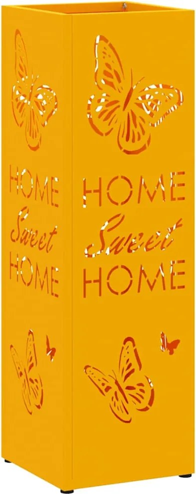 vidaXL Suport pentru umbrele Muștar 15,5 x 15,5 x 49 cm Metal