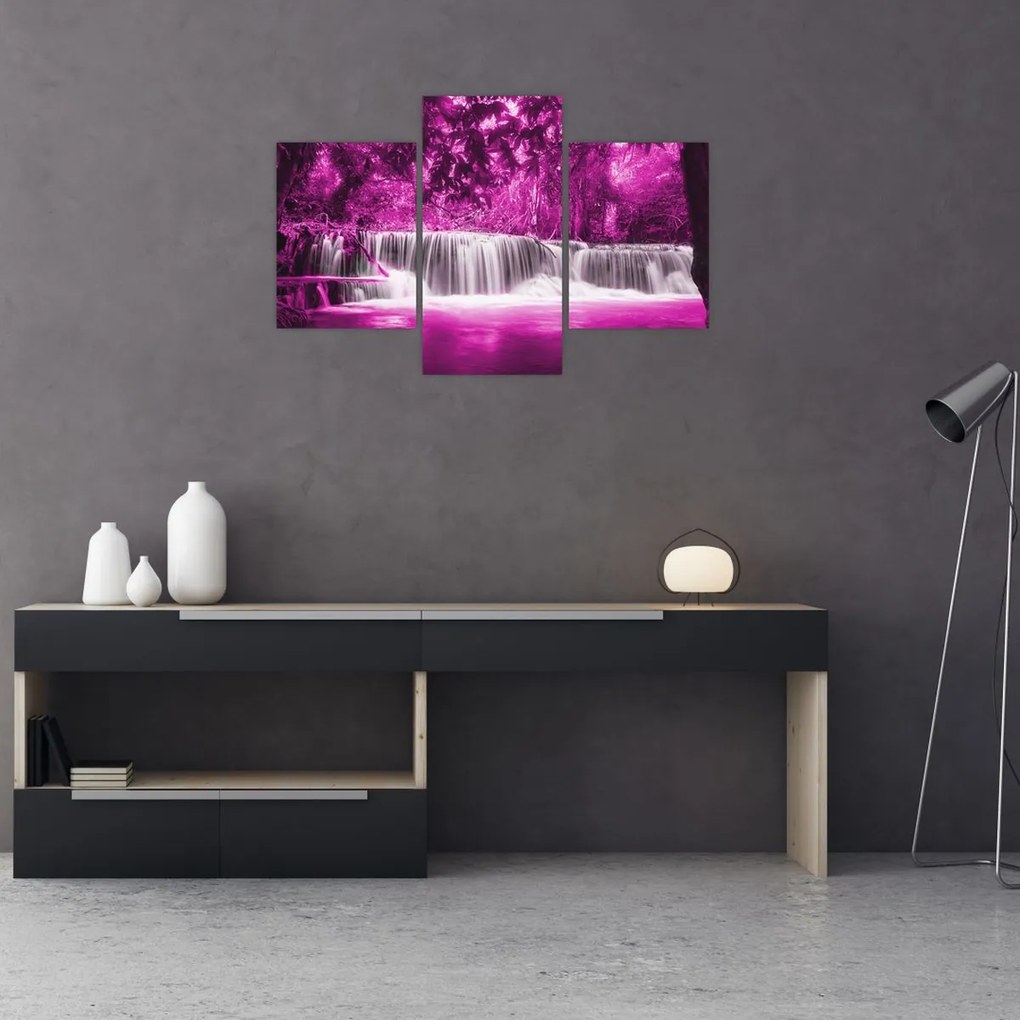 Tablou - Cascadă, violet (90x60 cm)