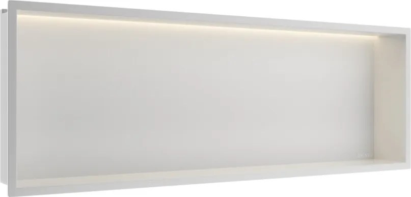 Raft incastrat dreptunghiular Balneo Wall-Box One LED cu rama 90x30x10 cm alb mat