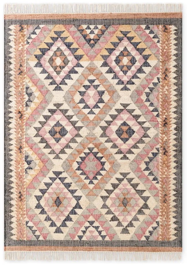 Covor gri țesut manual din iută 120x170 cm Roya Parsa – Elle Decoration