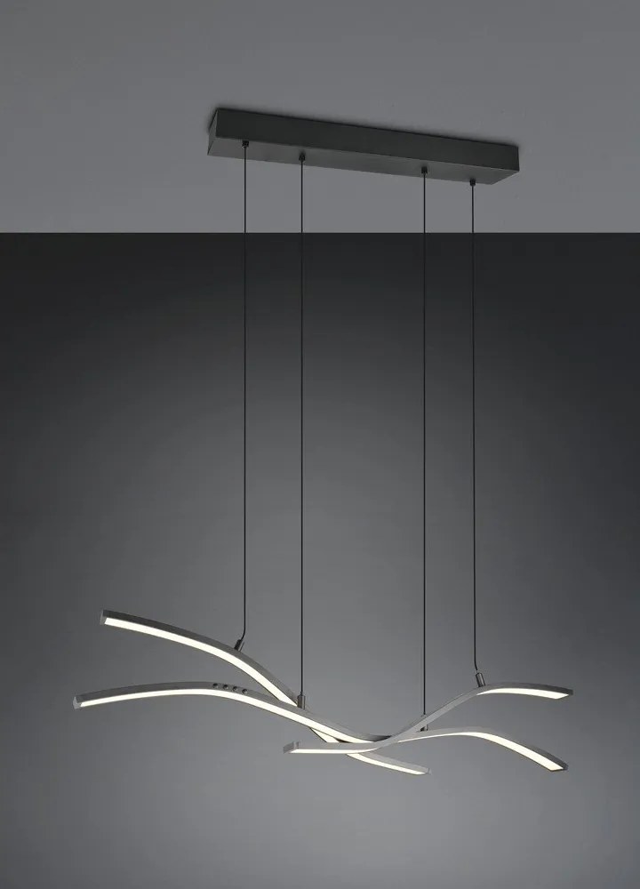 Lustră negru-mat LED cu control prin telecomandă/cu intensitate reglabilă din metal Spider – Trio Select