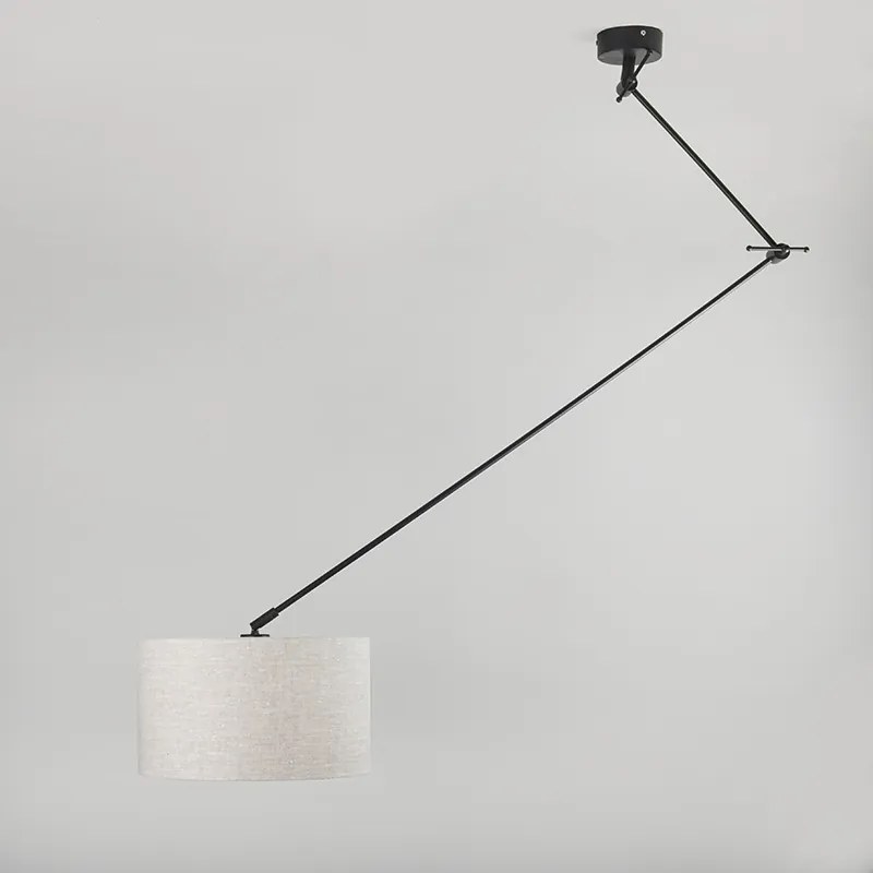 Lampă suspendată neagră cu umbră 35 cm gri deschis reglabilă - Blitz I.