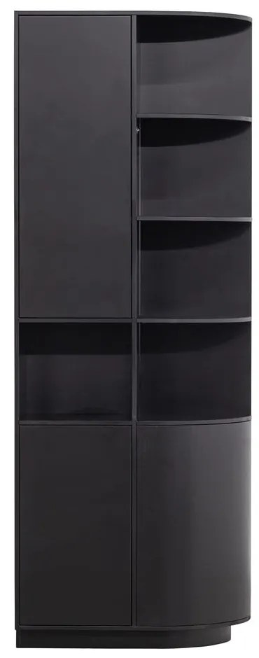 Bibliotecă modulară neagră din lemn masiv de pin 78x210 cm Finca – WOOOD