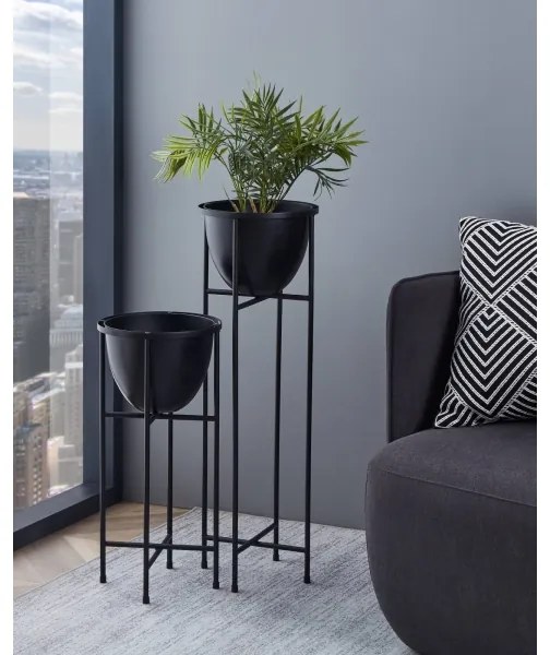 Ghiveci de flori metalic Eglo 428035 SHIKABE 73x23,5 cm negru
