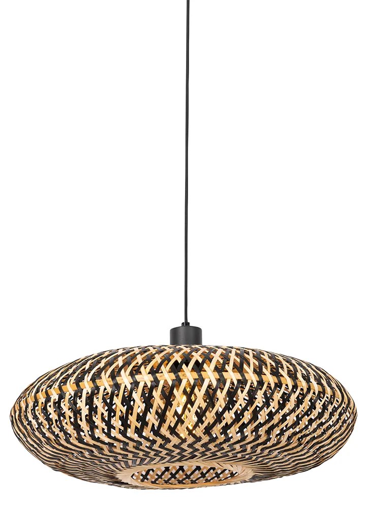 Lampă suspendată orientală din bambus negru 50 cm - Ostrava