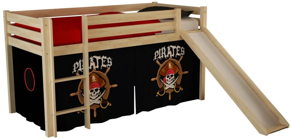 PINO PAT SEMI-INALT cu slide și cortină Pirate.