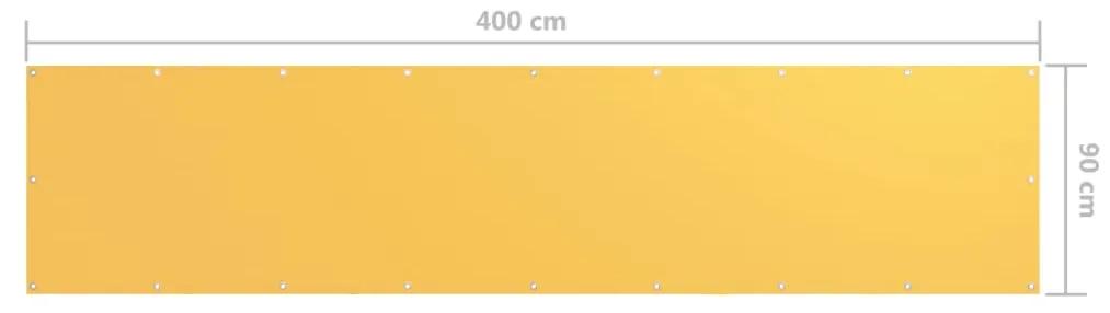 Paravan de balcon, galben, 90 x 400 cm, tesatura oxford Galben, 90 x 400 cm