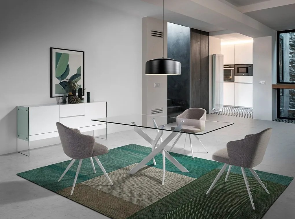 Masa dreptunghiulara design modern Veola alb, 160x95cm