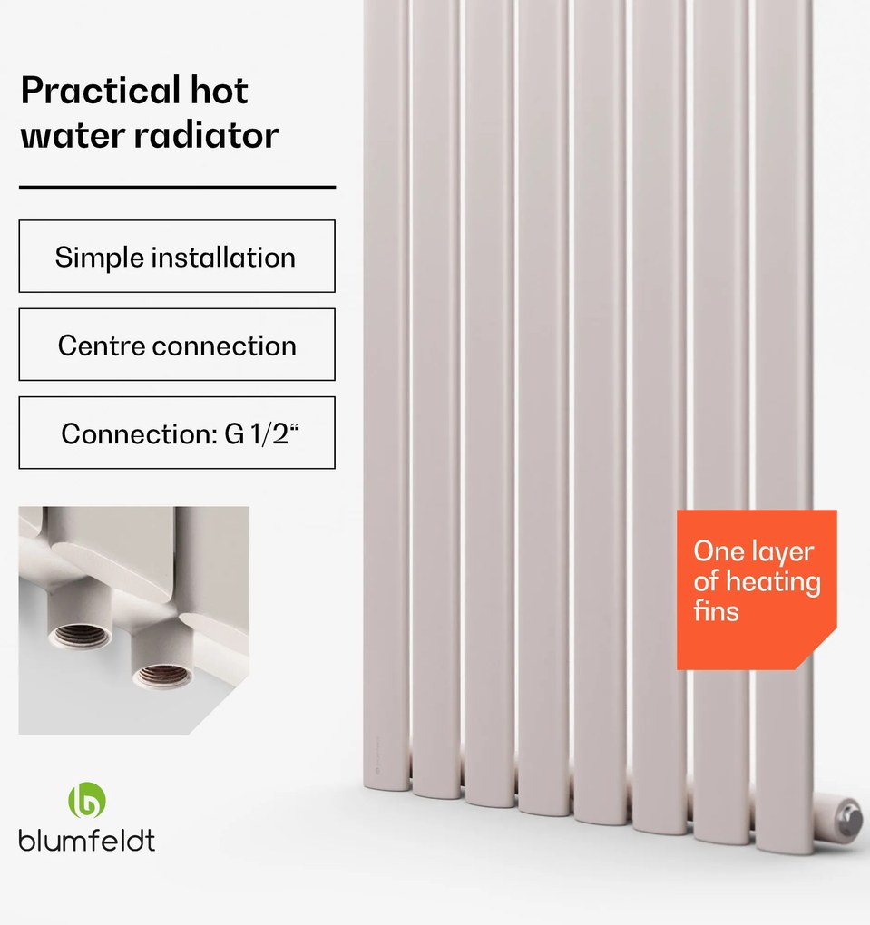Blumfeldt Tallheo, 47 x 160, radiator, radiator tubular, 728 W, apă caldă, 1/2