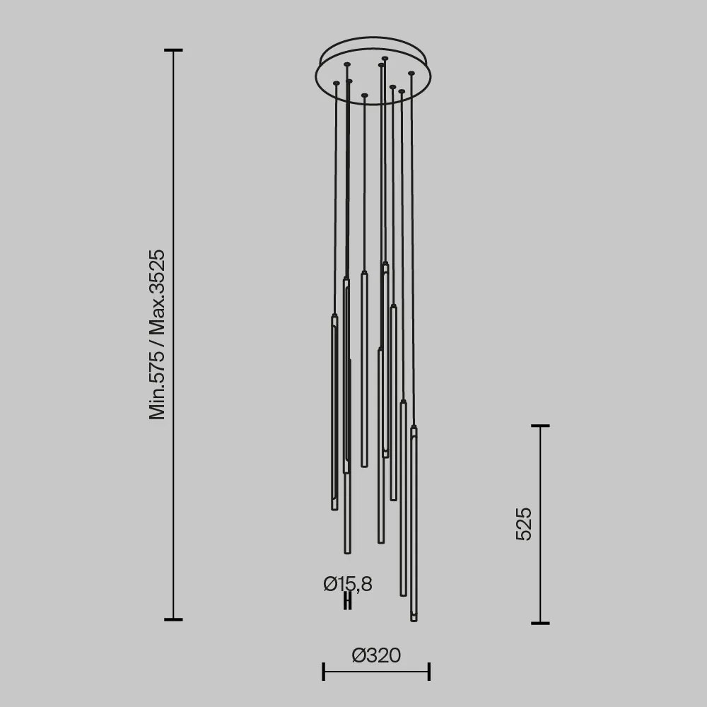 Lustra LED minimalista design liniar Light stick negru