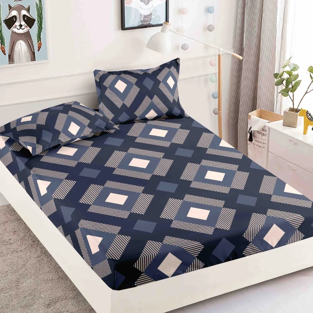 Huse de pat, 3 Piese, Finet cu elastic 180x200