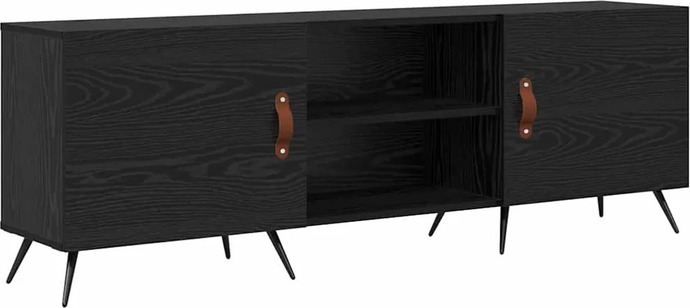 vidaXL Cabinet TV Stejar negru 150 x 30 x 50 cm Lemn compozit