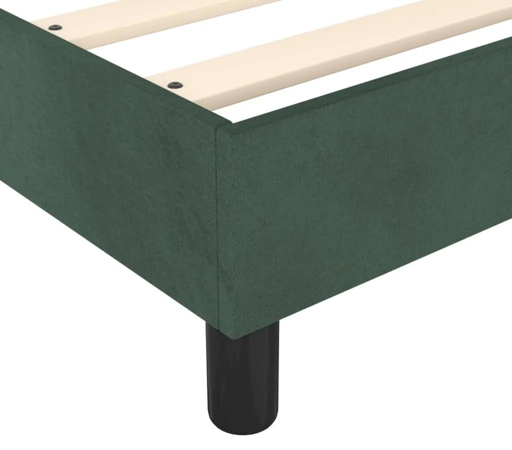 Pat box spring cu saltea, verde inchis, 90x200 cm, catifea Verde inchis, 25 cm, 90 x 200 cm
