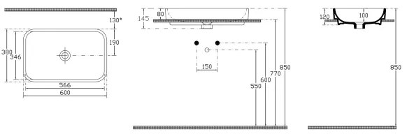 Isvea - Lavoar pentru blat AQUA 60x38 cm ceramică/alb