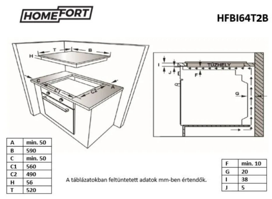 Plită cu inducție încorporată HOMEFORT HFBI64T2B, cadru metalic, 7400 W, senzor tactil, blocare pentru copii,