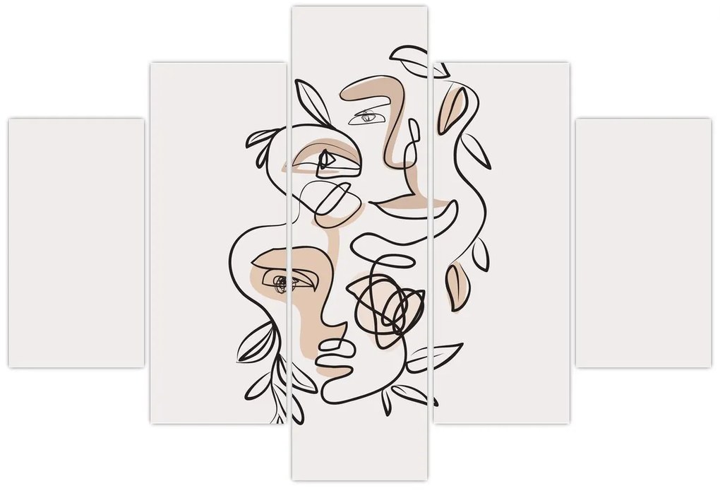 Tablou - Line art facials (150x105 cm)