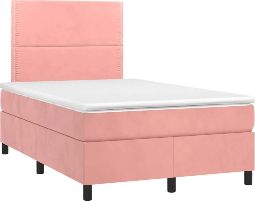 vidaXL Pat box spring cu saltea, negru, 120x190 cm, catifea