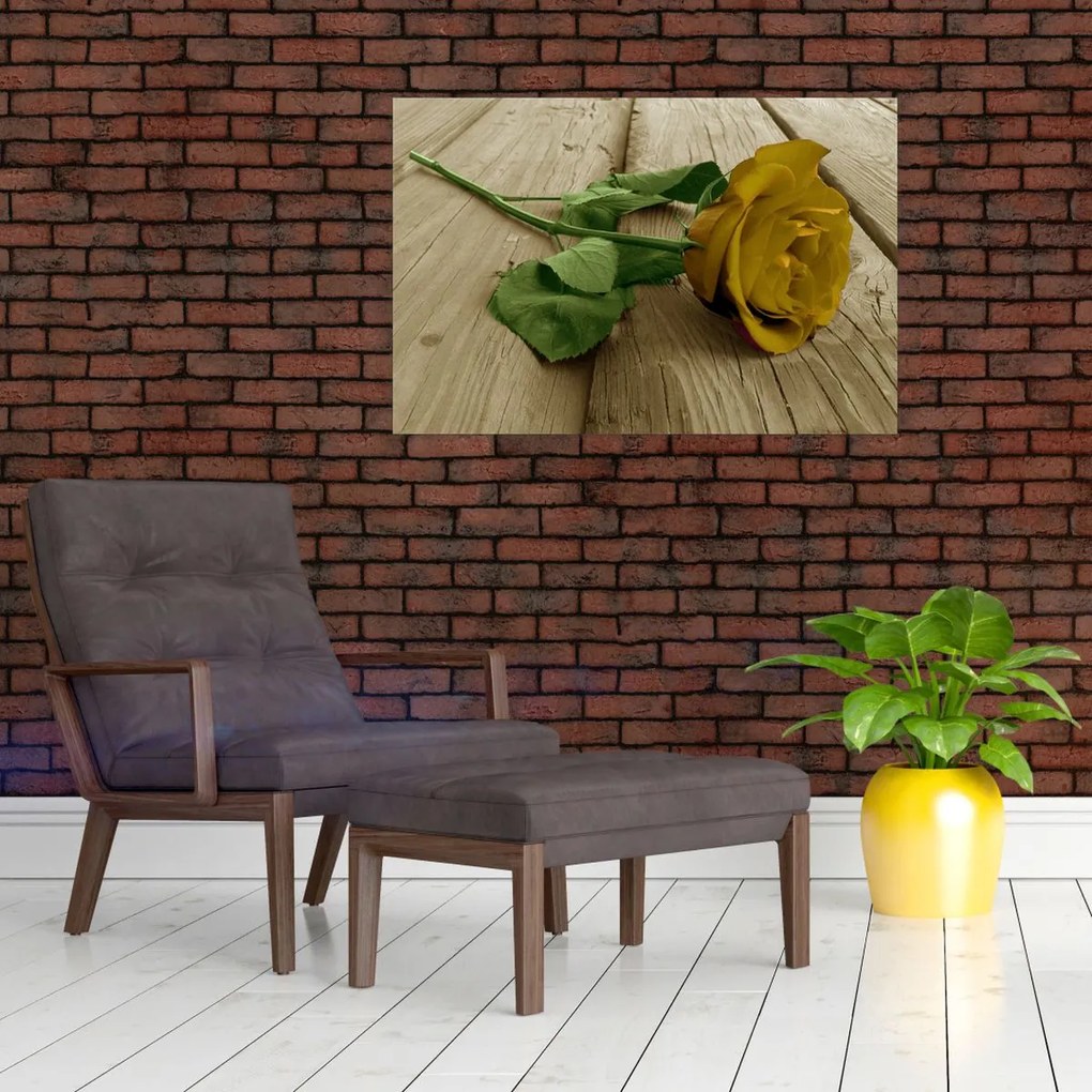 Tablou - Vintage trandafiri galbeni (90x60 cm)