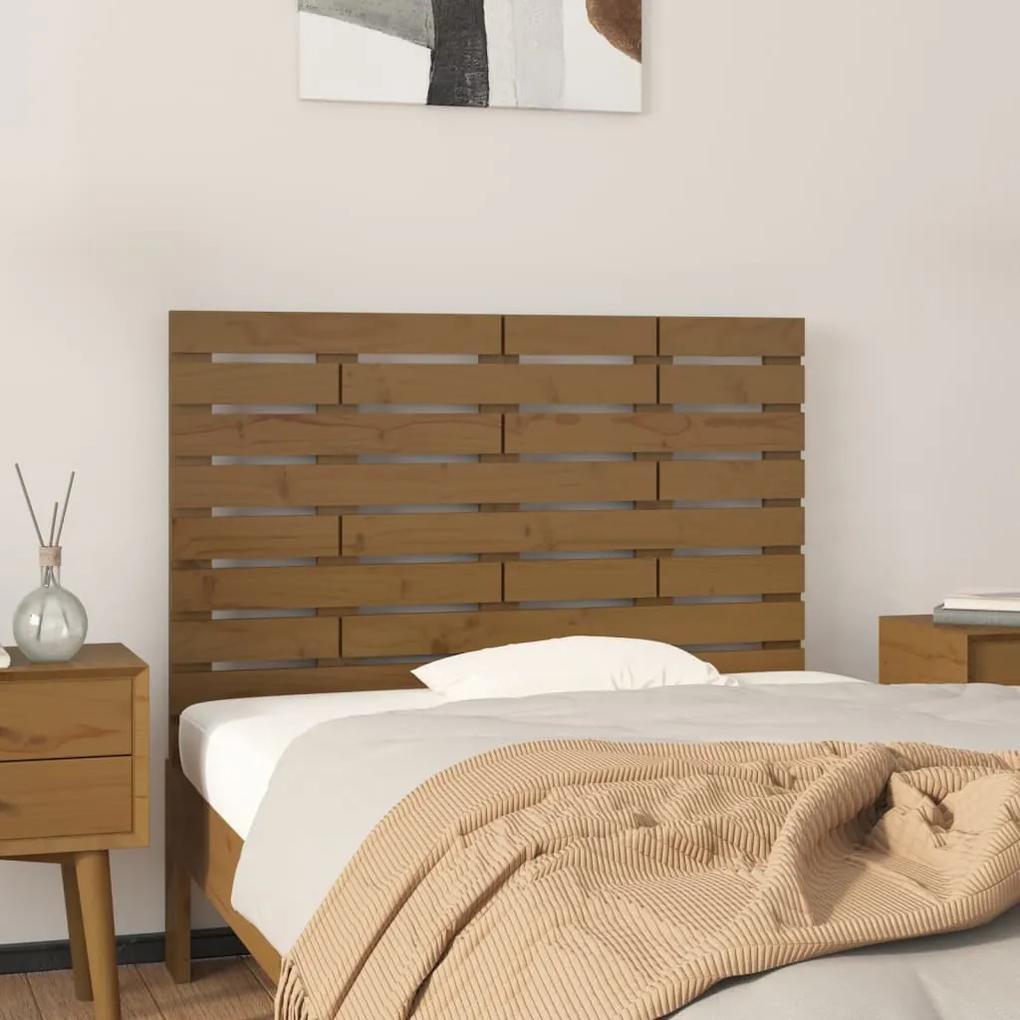 824746 vidaXL Tăblie de pat pentru perete, maro miere, 81x3x63 cm, lemn pin