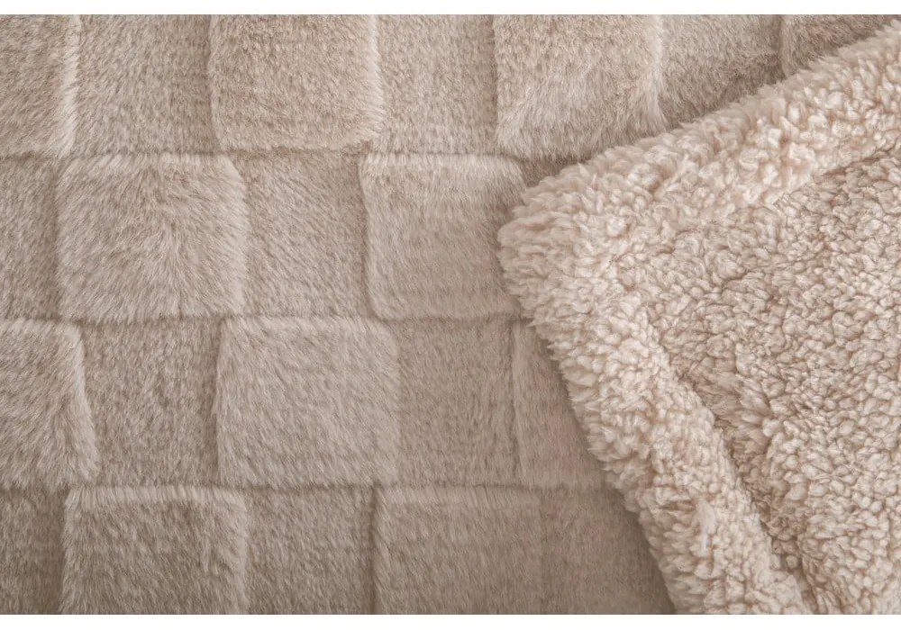 Pătură bej din micropluș/cocolino 150x200 cm Rava – Tiseco Home Studio