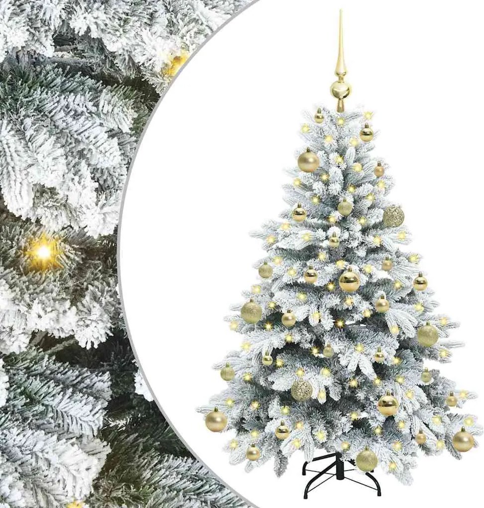 vidaXL Brad de Crăciun artificial cu 150 LED Alb 120 cm PE și PVC