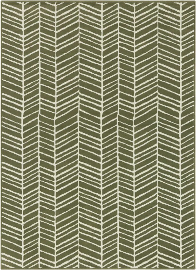 Covor verde din polipropilena Line Pattern The Home (diverse dimensiuni)