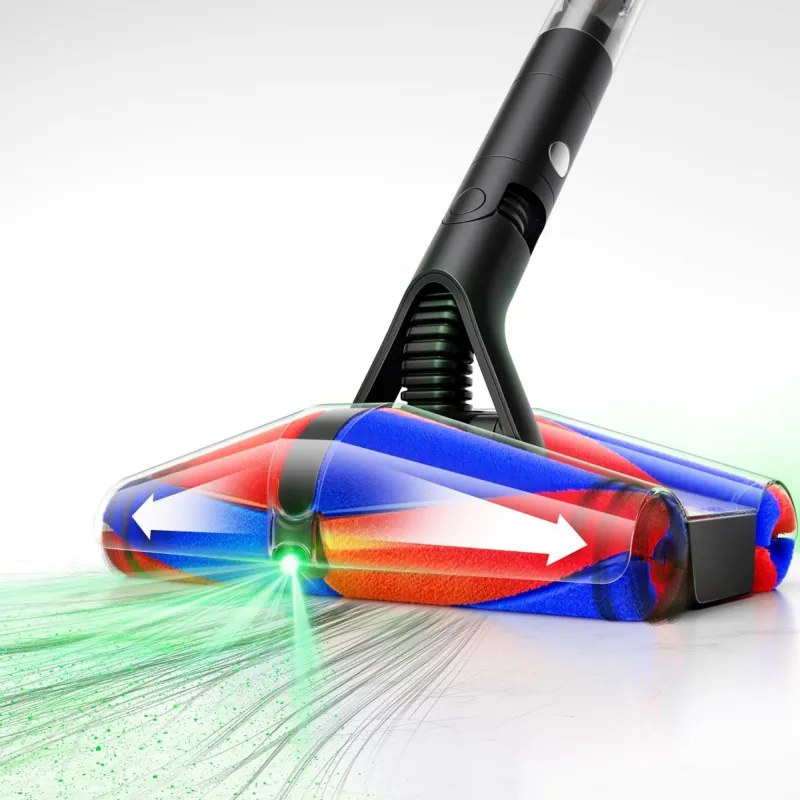 Aspirator vertical Dyson PencilVac Fluffycones 492689-01, 55 AW, 30 min, 80 ml, 140000 Hyperdymium™, design ultra-subțire, iluminare LED, negru