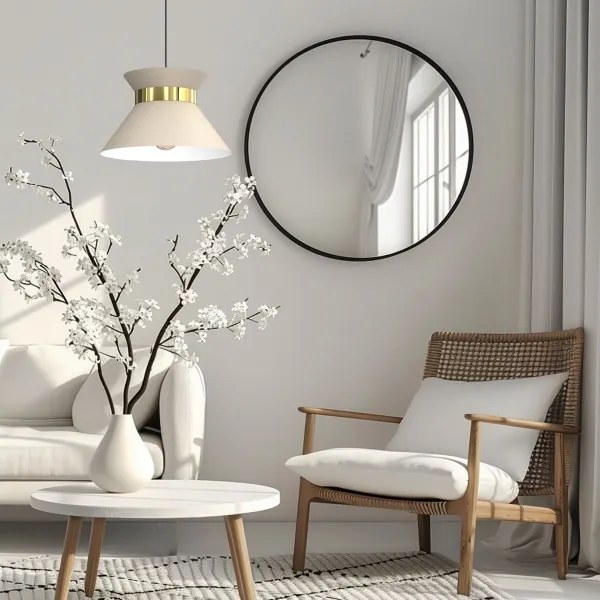 Lustră pe cablu NORGE 1xE27/15W/230V bej/auriu