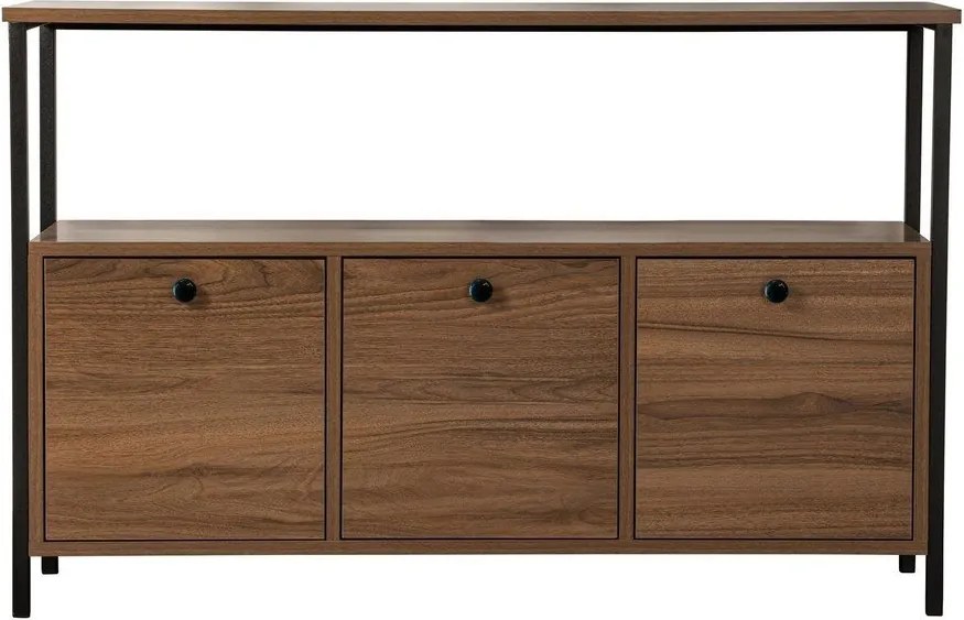 Masă consolă în culoare naturală închisă cu aspect de lemn de nuc 29,5x120 cm Solace – Kalune Design