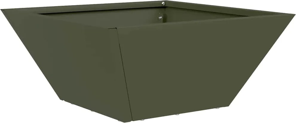 vidaXL Vază pentru Grădină Verde măsliniu 35 x 35 x 15 cm