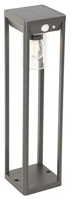Lampă de podea pentru exterior gri închis 40 cm cu LED și lumină reglabilă pe solar - Sonne