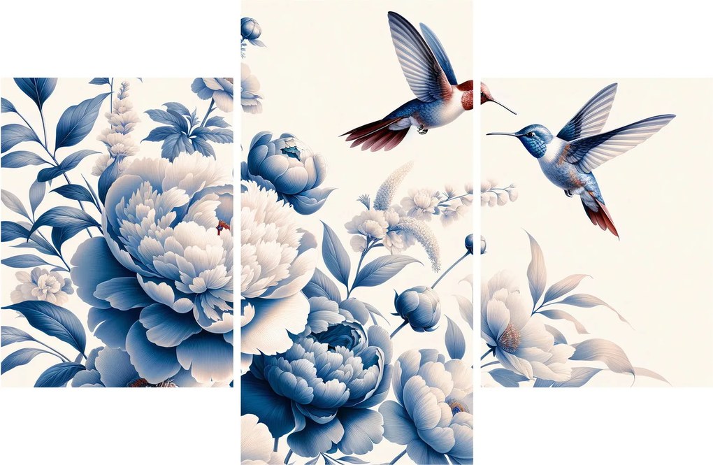 Tablou - Colibri deasupra florii (90x60 cm)