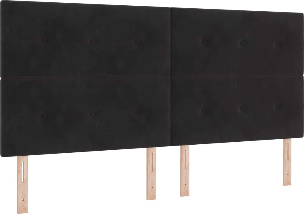 vidaXL Tăblie LED cu benzi LED Manual Negru 200 cm Catifea