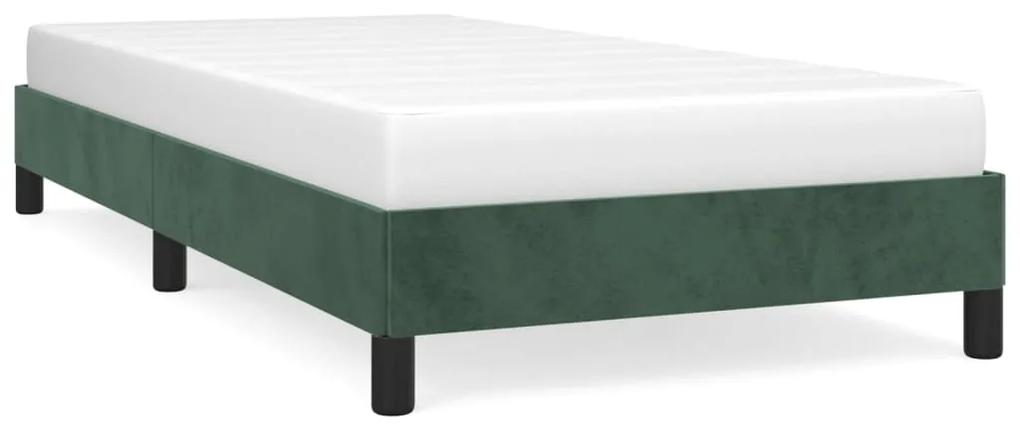 346961 vidaXL Cadru de pat, verde închis, 100x200 cm, catifea