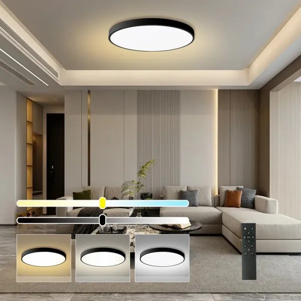 Brilagi - Lampă LED dimabilă POOL SMART 128W/230V, diametru 100 cm, Wi-Fi Tuya, negru + telecomandă