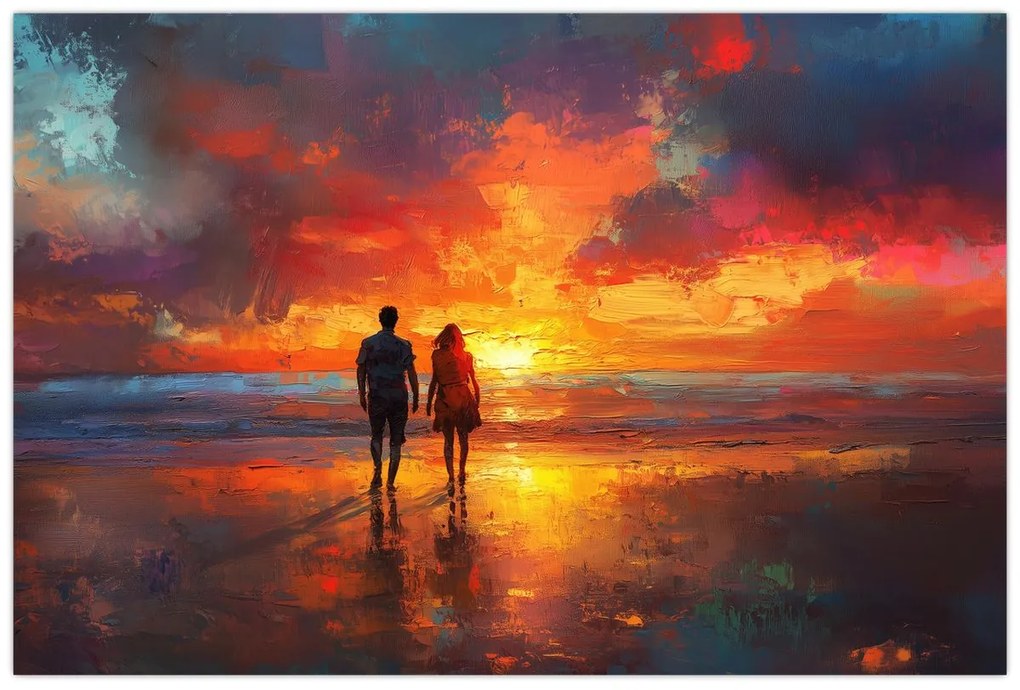 Tablou - Plimbare pe plajă (90x60 cm)