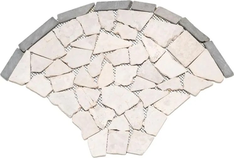 Mozaic din piatră naturală, evantai, bej, 0,98 m²