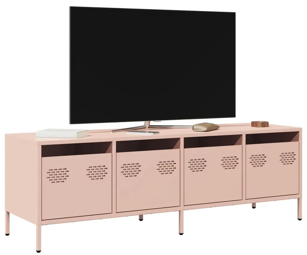 vidaXL Dulap TV, roz, 135x39x43,5 cm, oțel laminat la rece