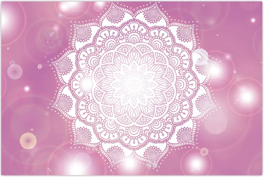 Tablou - Mandala pe fundal roz (90x60 cm)